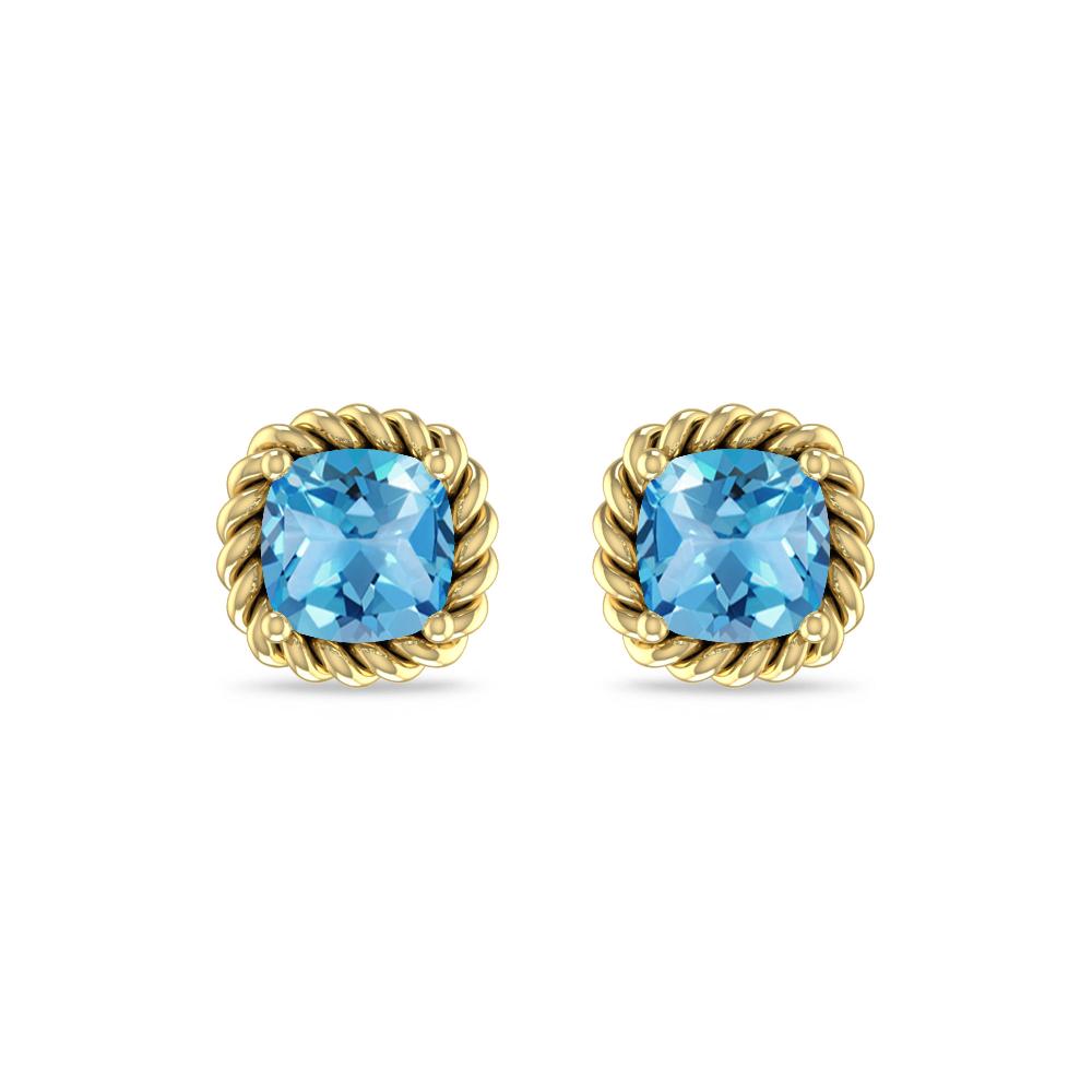 Yellow Gold - Blue Topaz