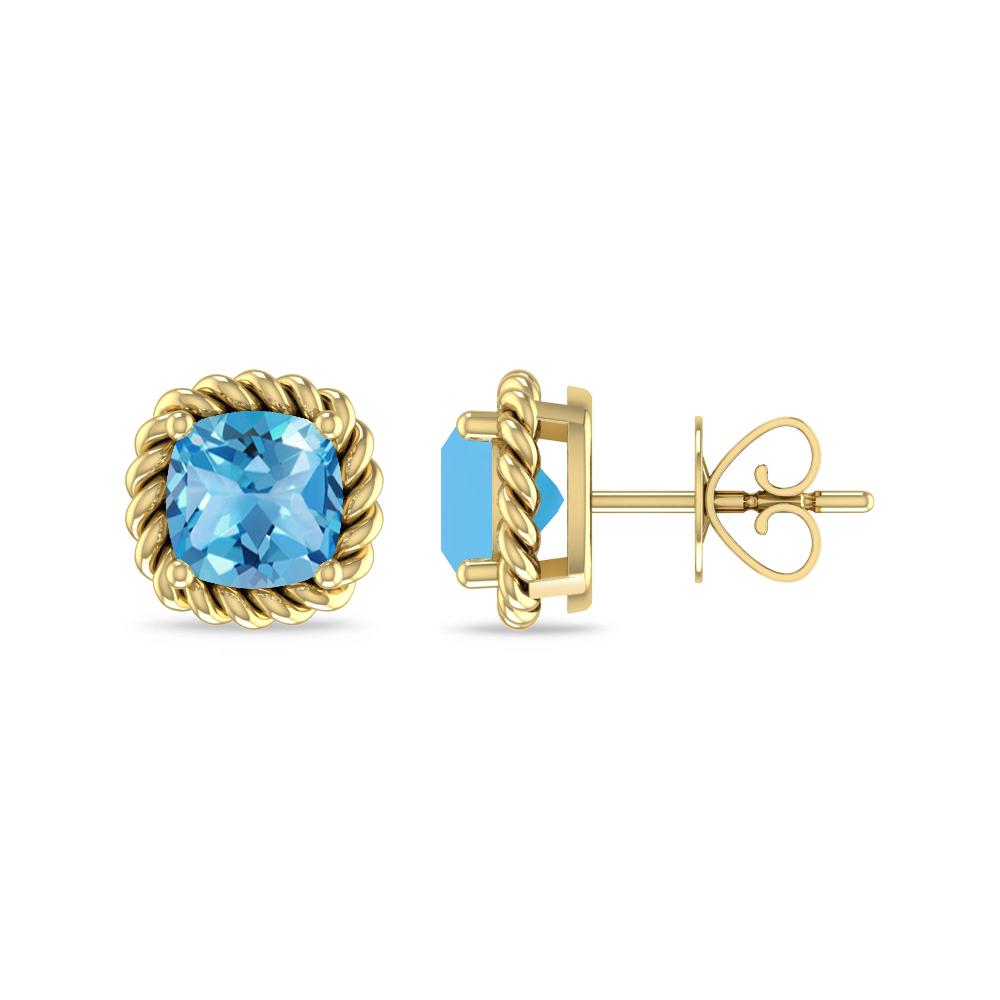 Yellow Gold - Blue Topaz