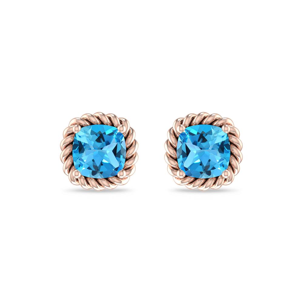Rose Gold - Blue Topaz