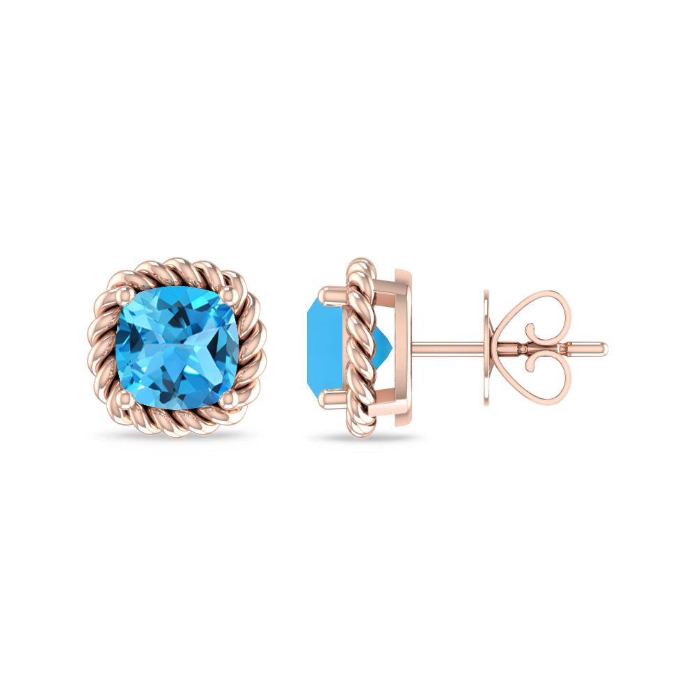 Rose Gold - Blue Topaz