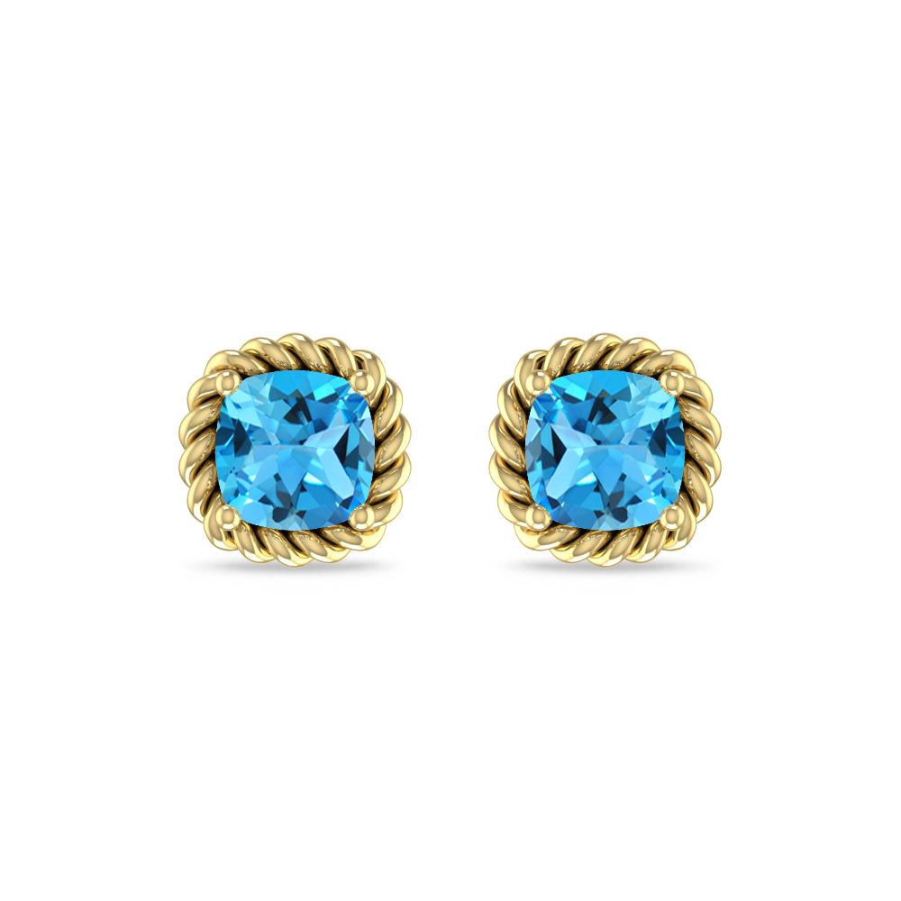 Yellow Gold - Blue Topaz