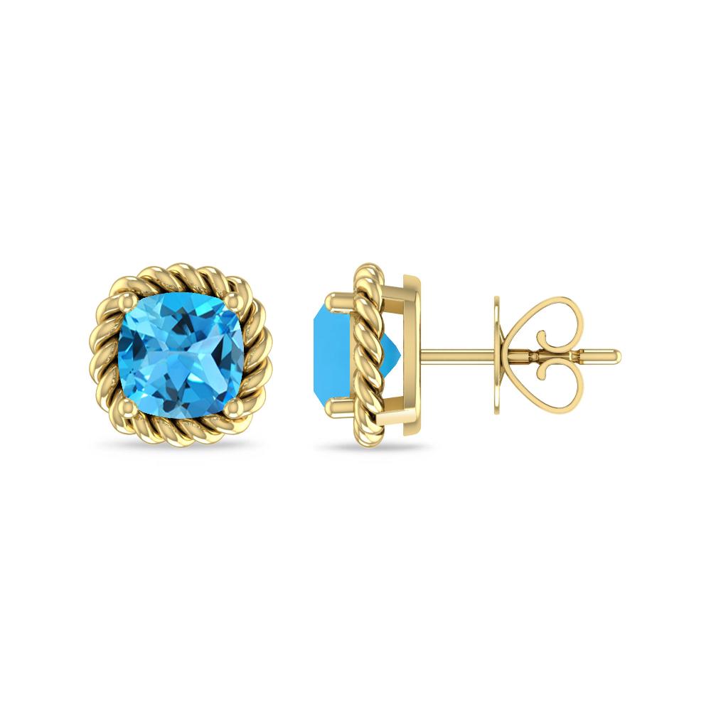 Yellow Gold - Blue Topaz