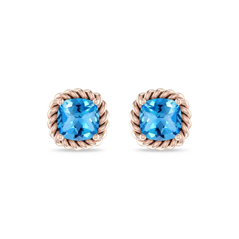 Rose Gold - Blue Topaz