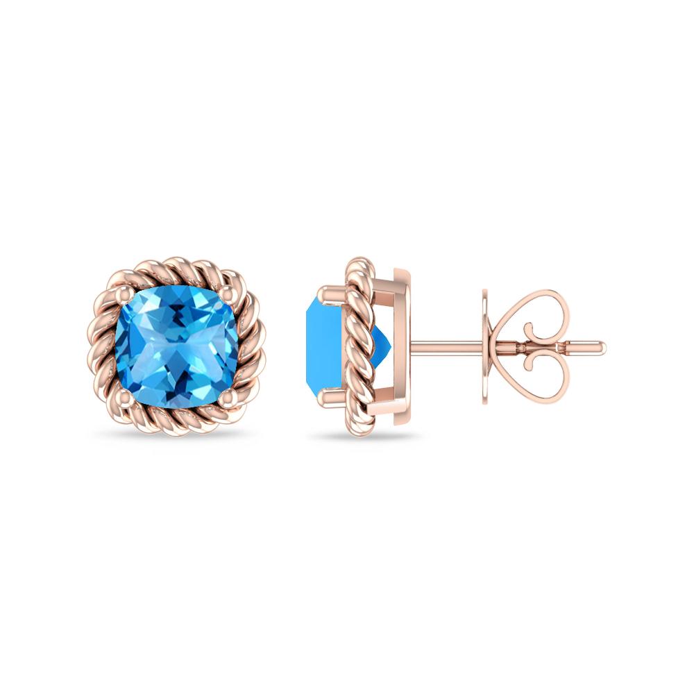 Rose Gold - Blue Topaz