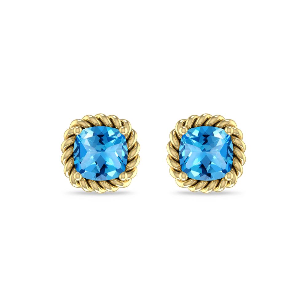 Yellow Gold - Blue Topaz