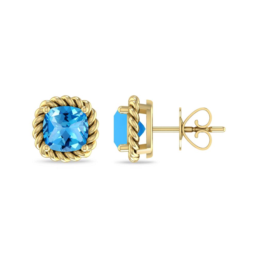 Yellow Gold - Blue Topaz