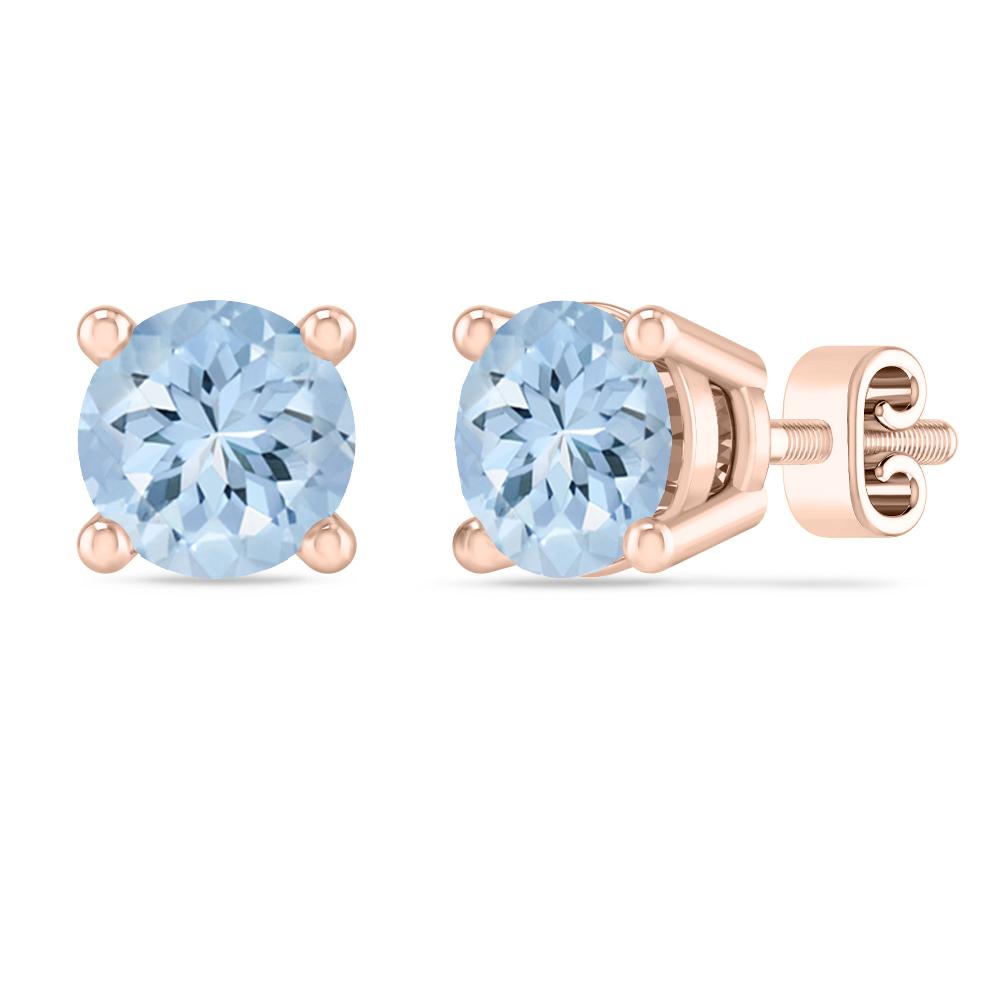 Rose Gold - Aquamarine