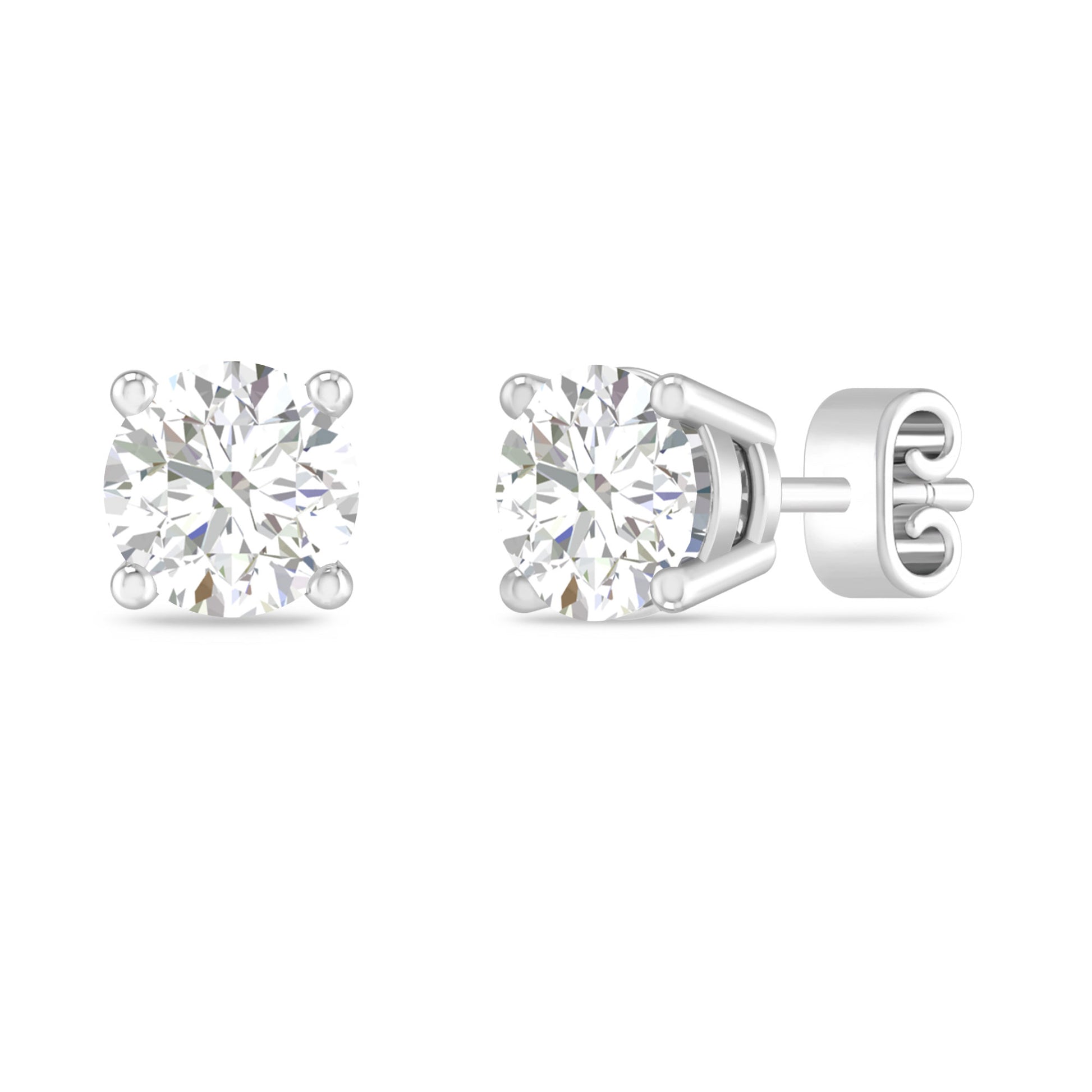 a pair of diamond earrings