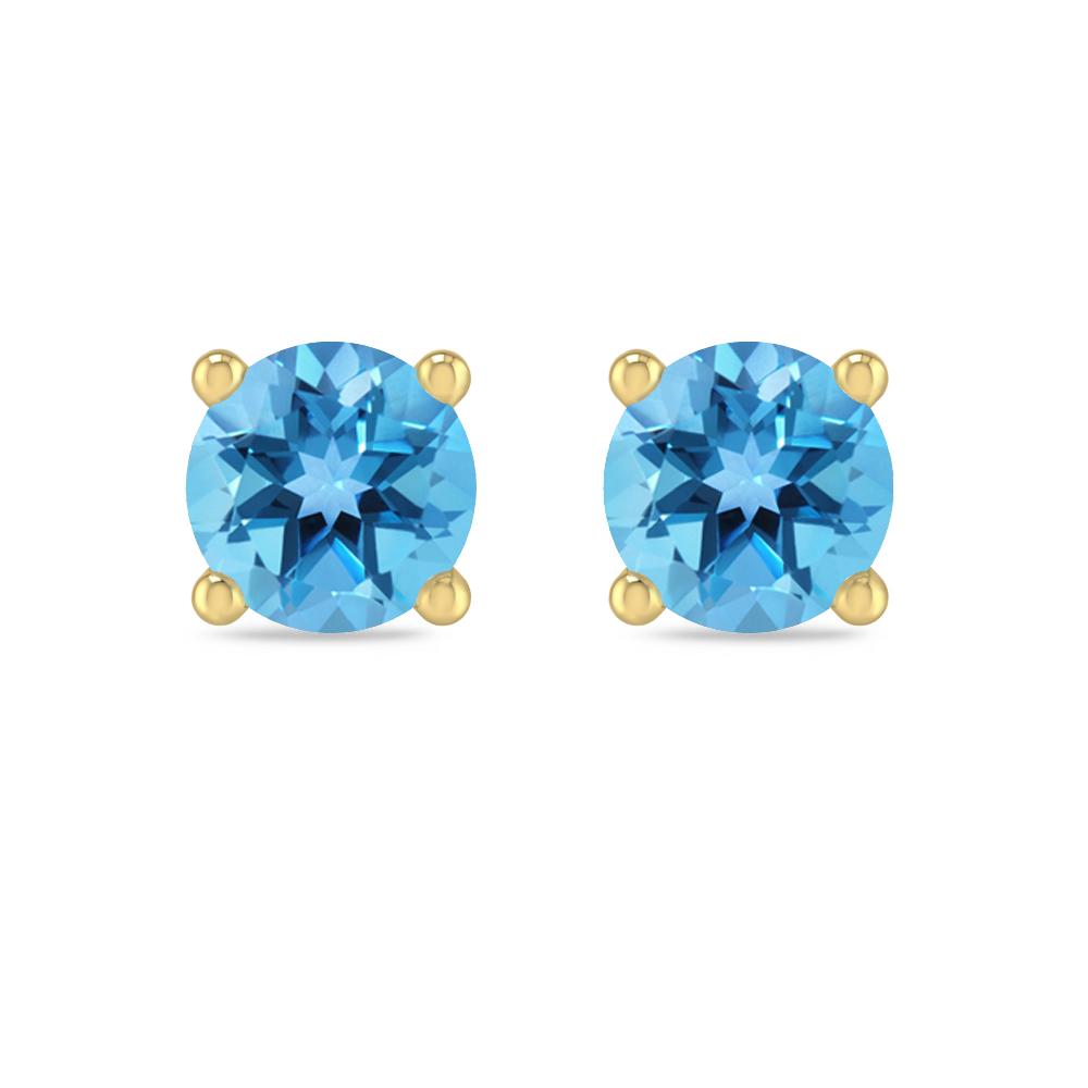 Yellow Gold - Blue Topaz