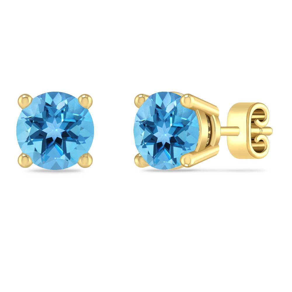 Yellow Gold - Blue Topaz