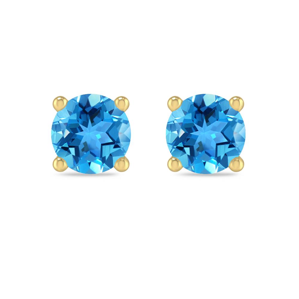 Yellow Gold - Blue Topaz