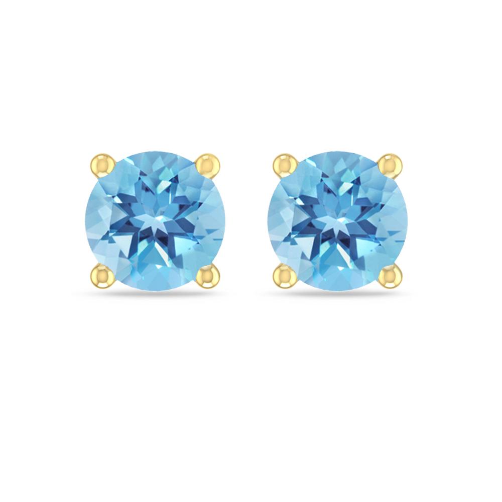 Yellow Gold - Blue Topaz