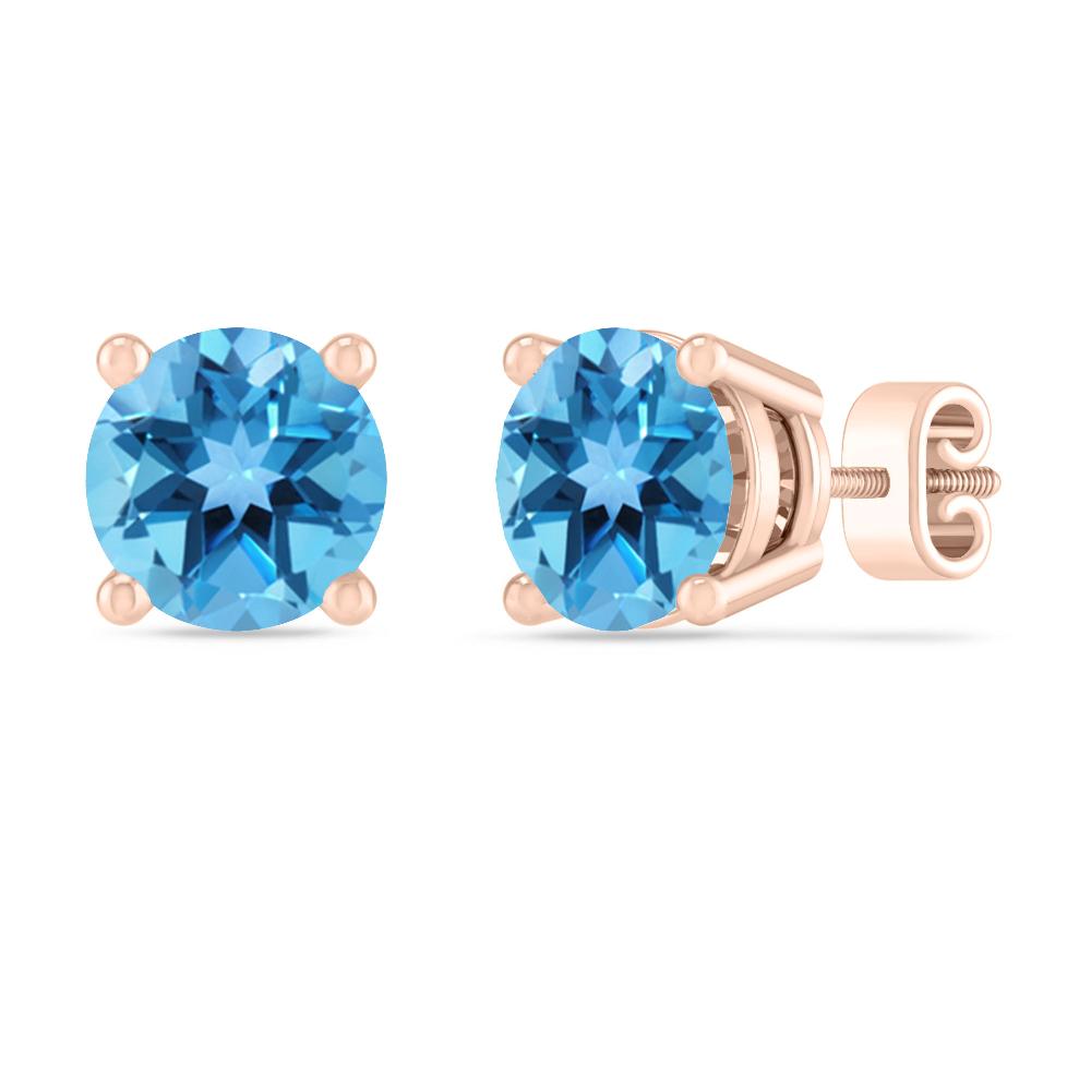 Rose Gold - Blue Topaz