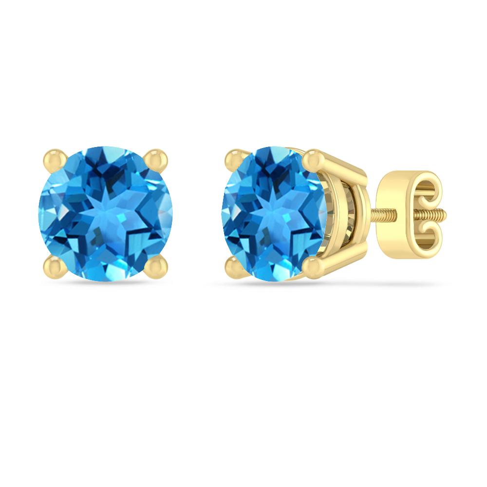 Yellow Gold - Blue Topaz