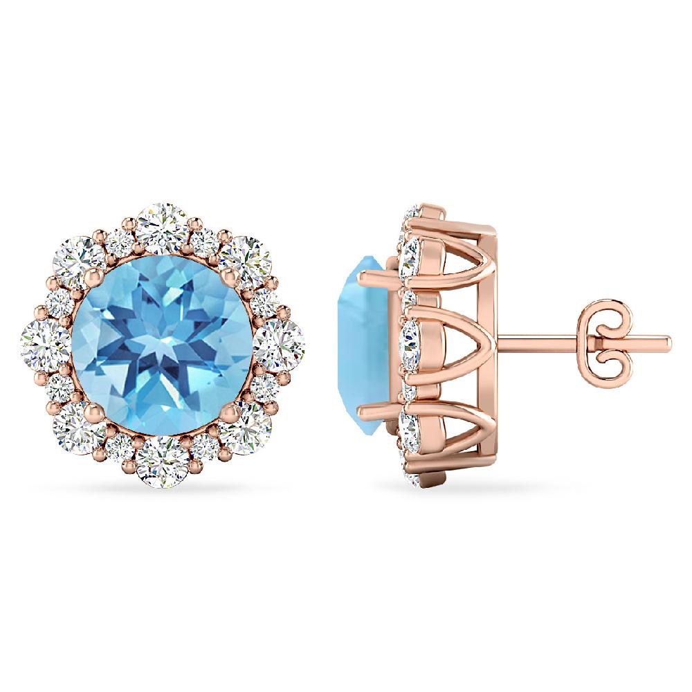 Rose Gold - Blue Topaz