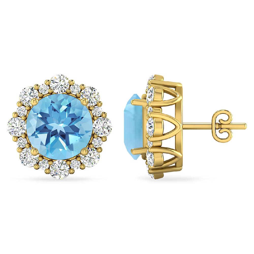 Yellow Gold - Blue Topaz