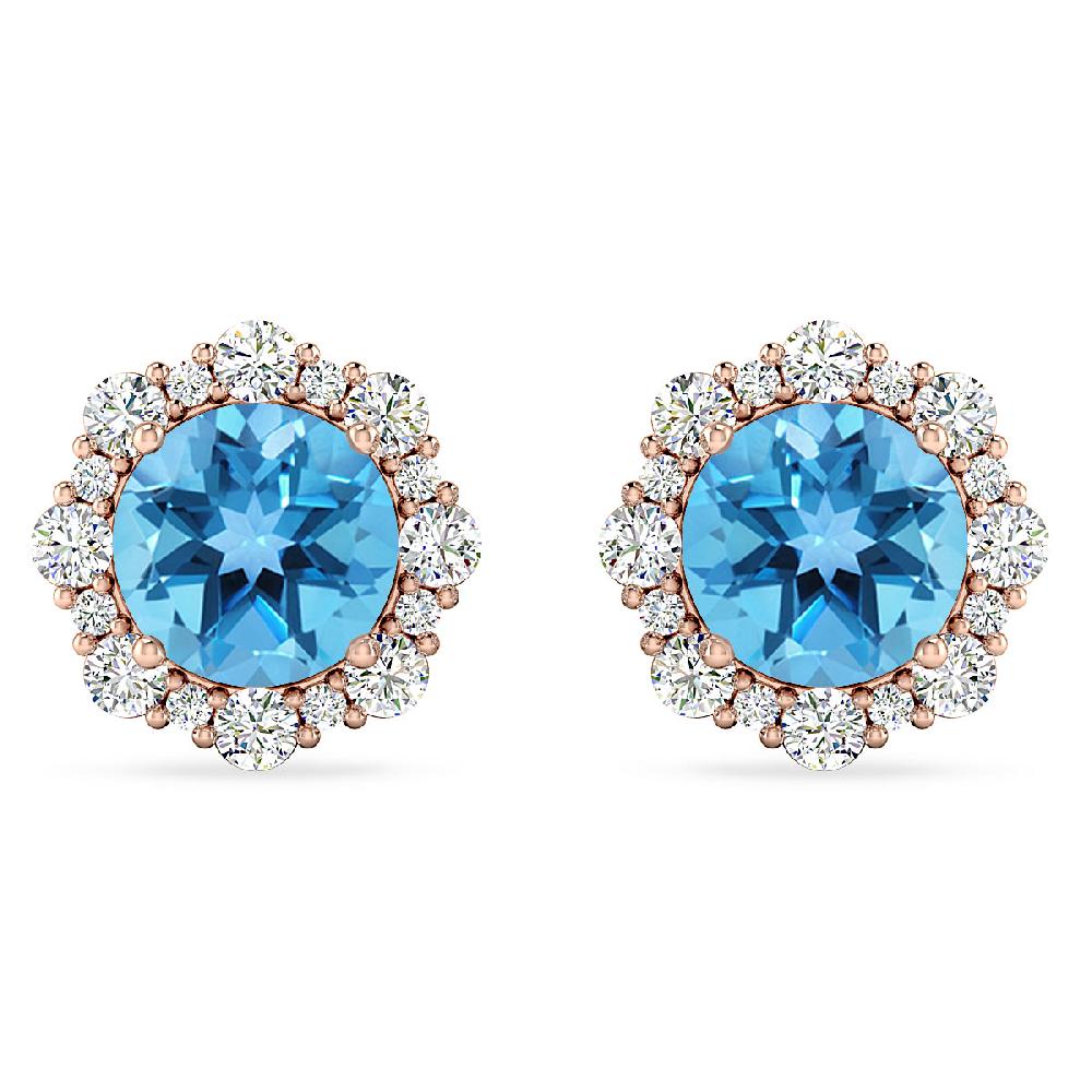 Rose Gold - Blue Topaz