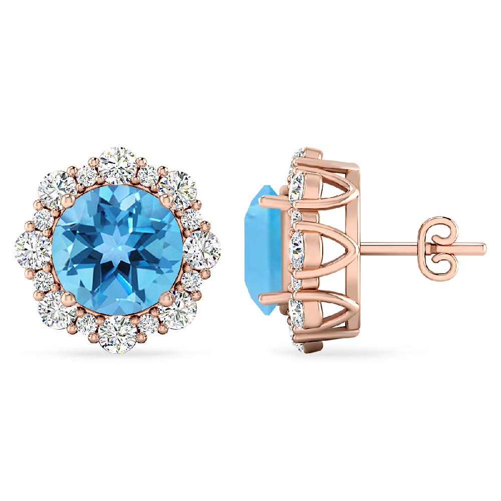 Rose Gold - Blue Topaz