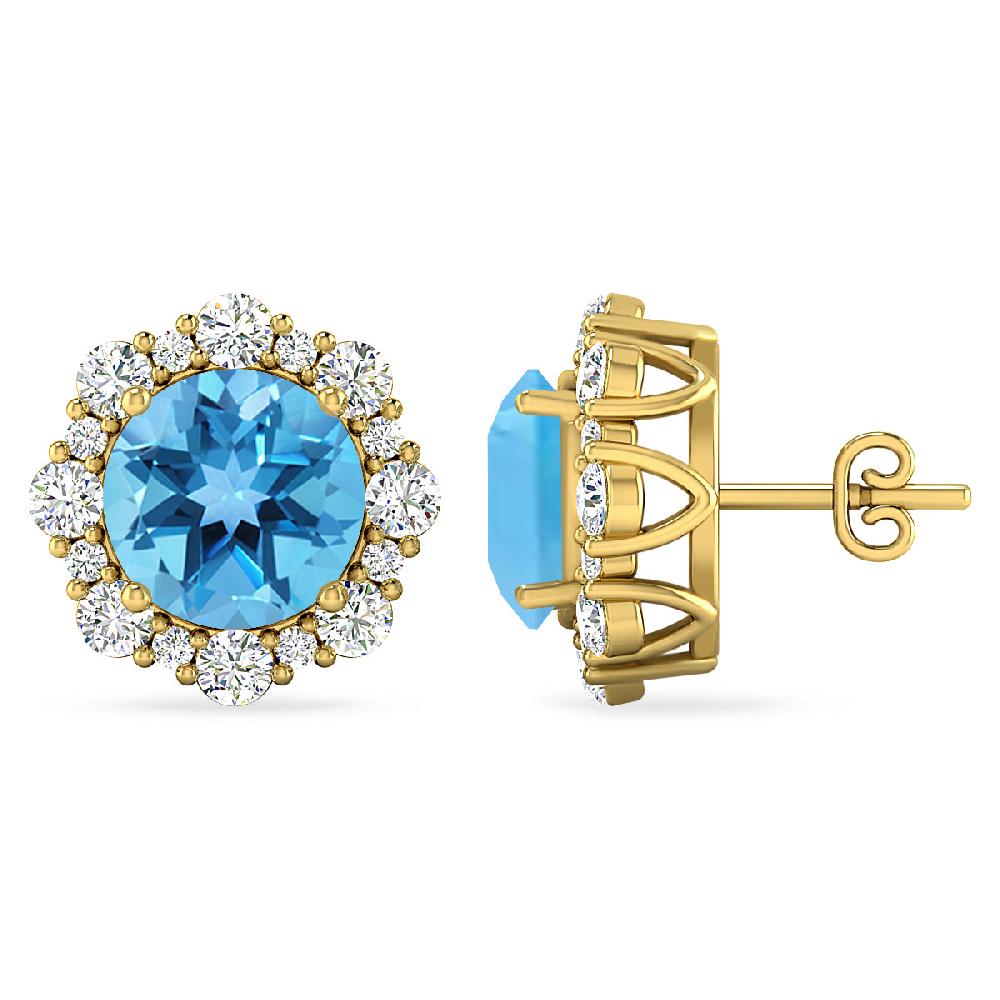 Yellow Gold - Blue Topaz