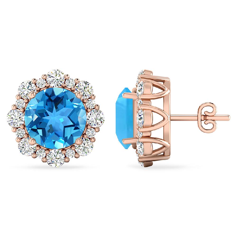 Rose Gold - Blue Topaz