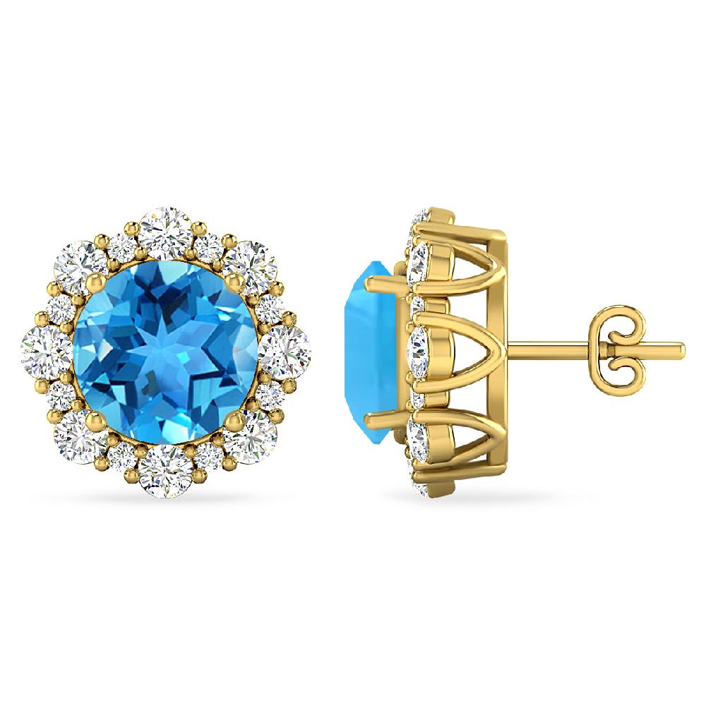 Yellow Gold - Blue Topaz