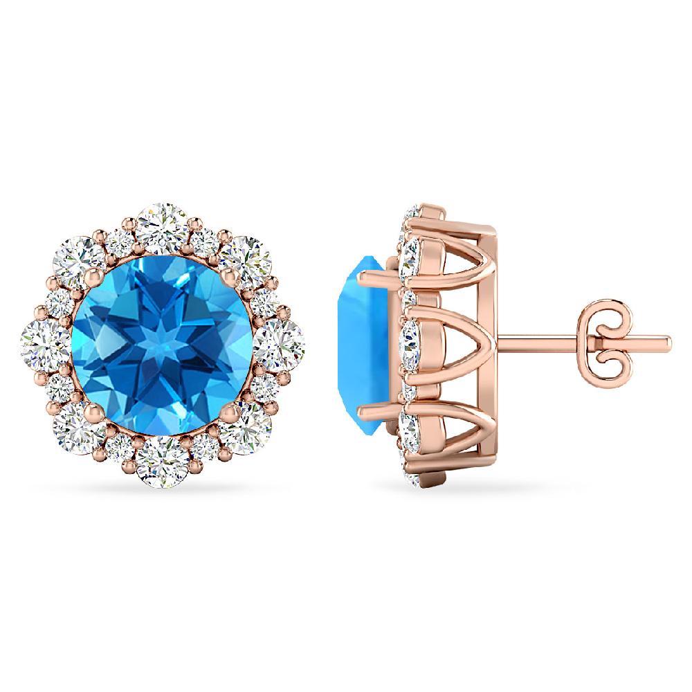 Rose Gold - Blue Topaz