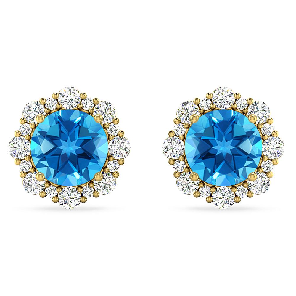 Yellow Gold - Blue Topaz