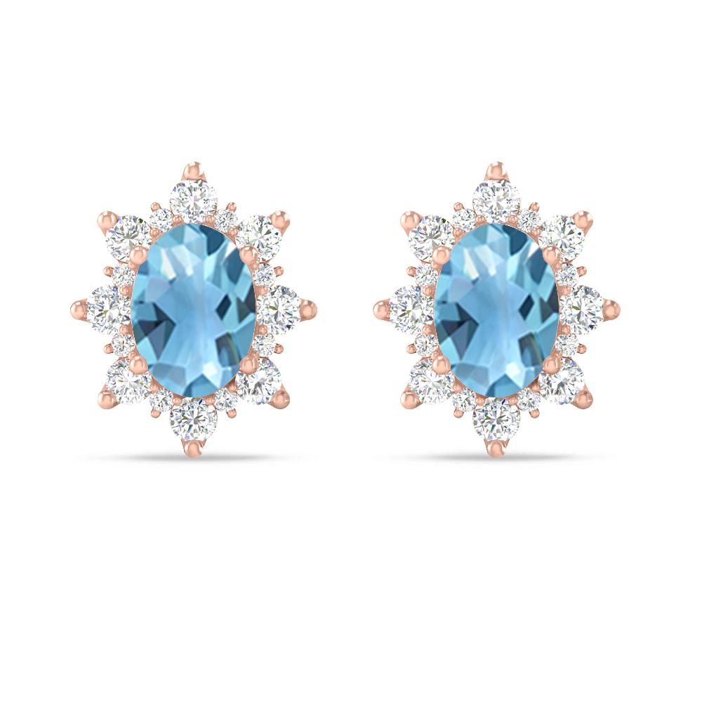 Rose Gold - Blue Topaz