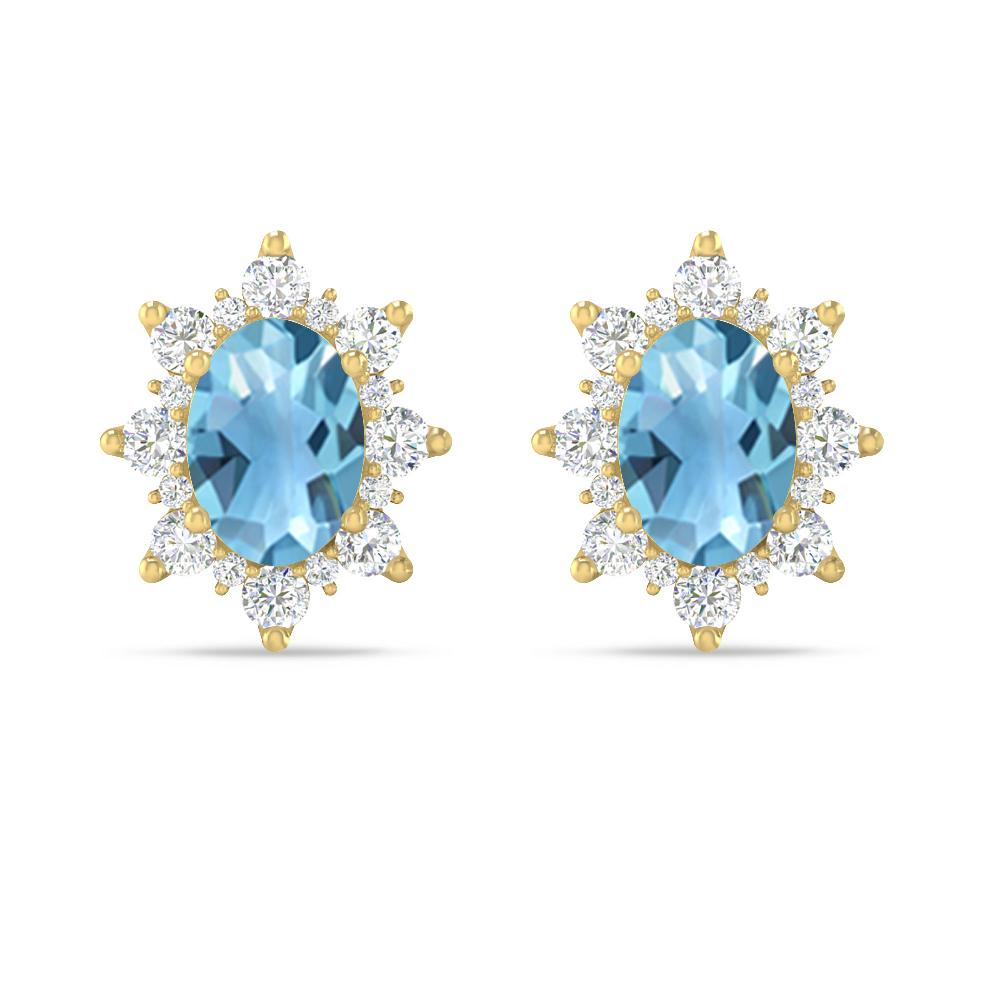 Yellow Gold - Blue Topaz