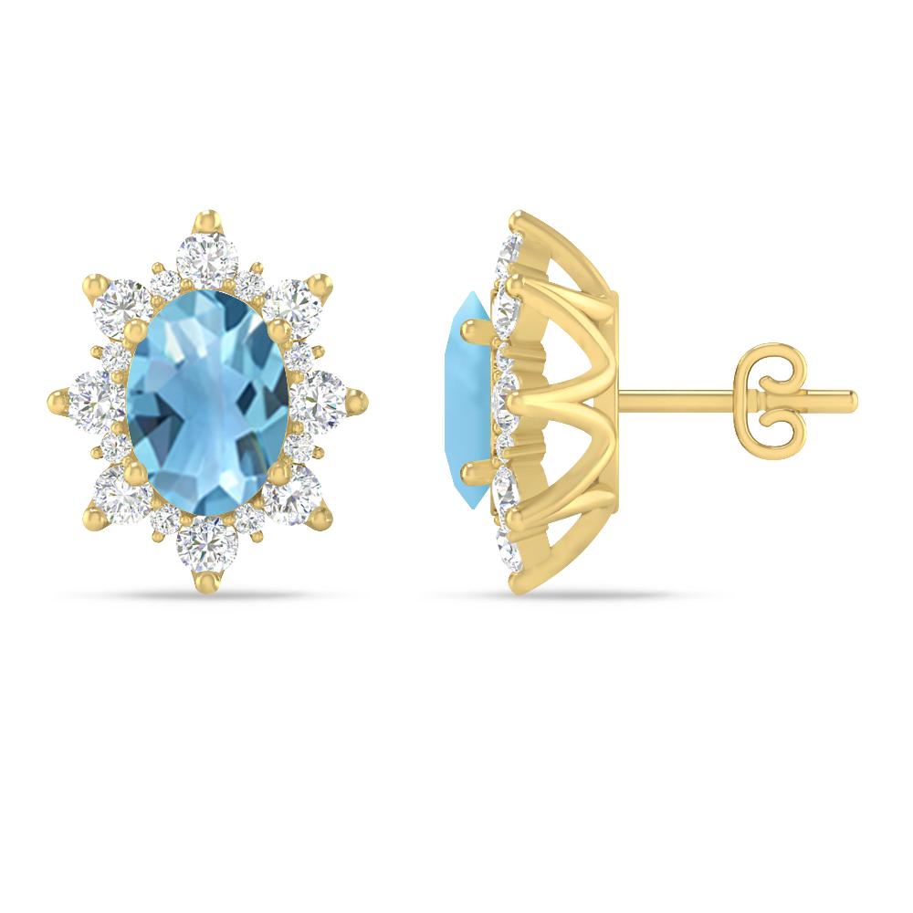 Yellow Gold - Blue Topaz