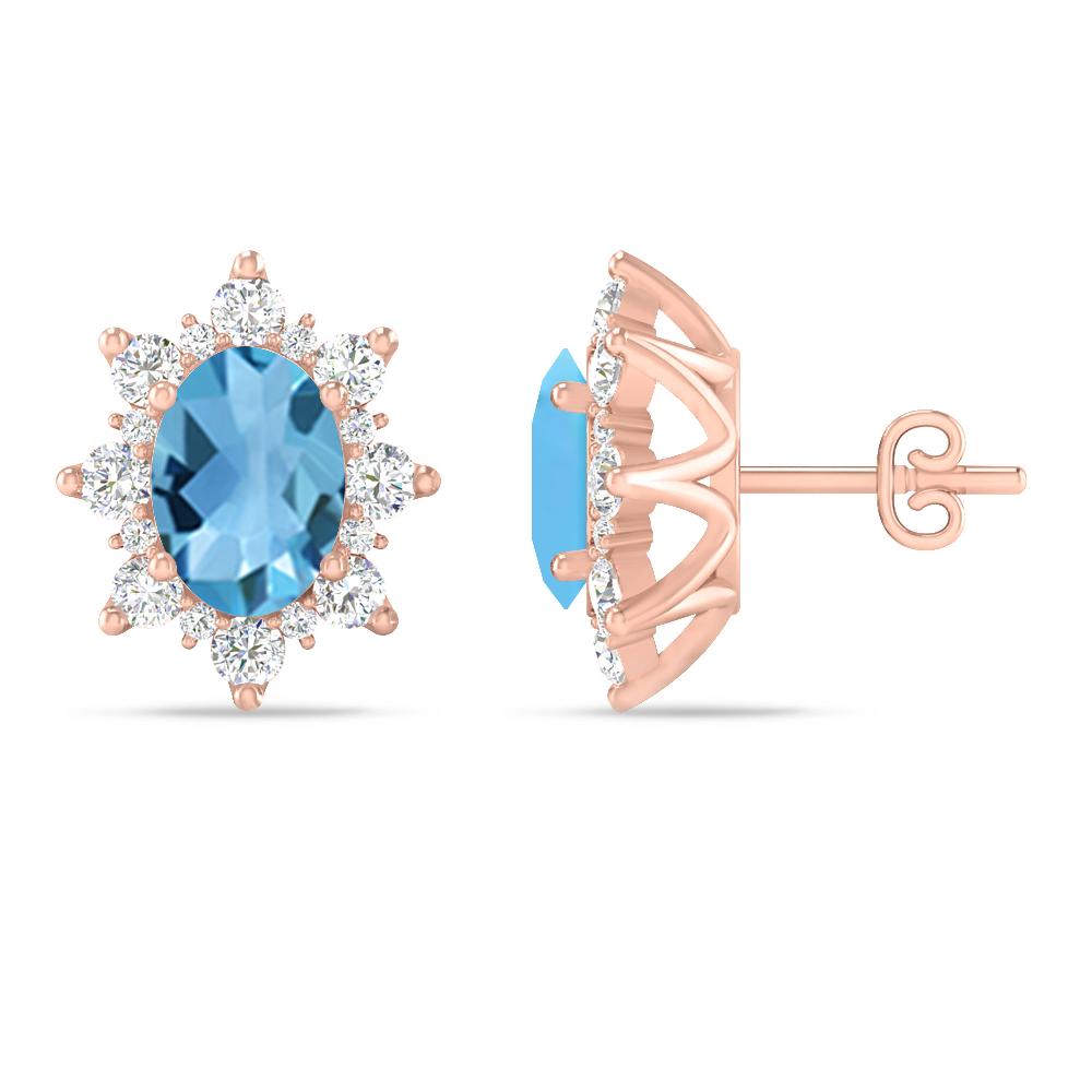 Rose Gold - Blue Topaz