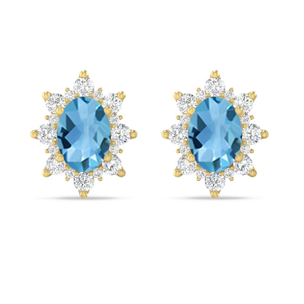 Yellow Gold - Blue Topaz