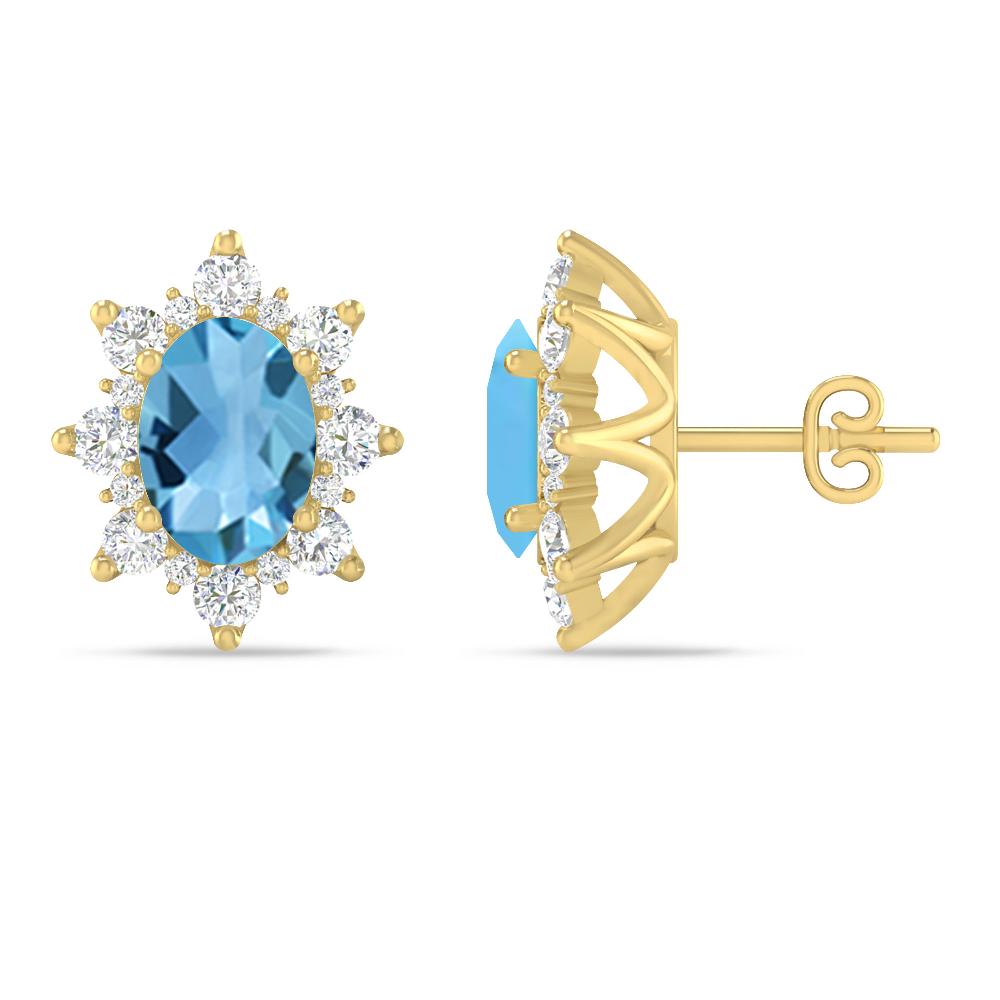 Yellow Gold - Blue Topaz