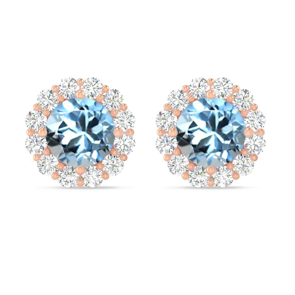 Rose Gold - Aquamarine