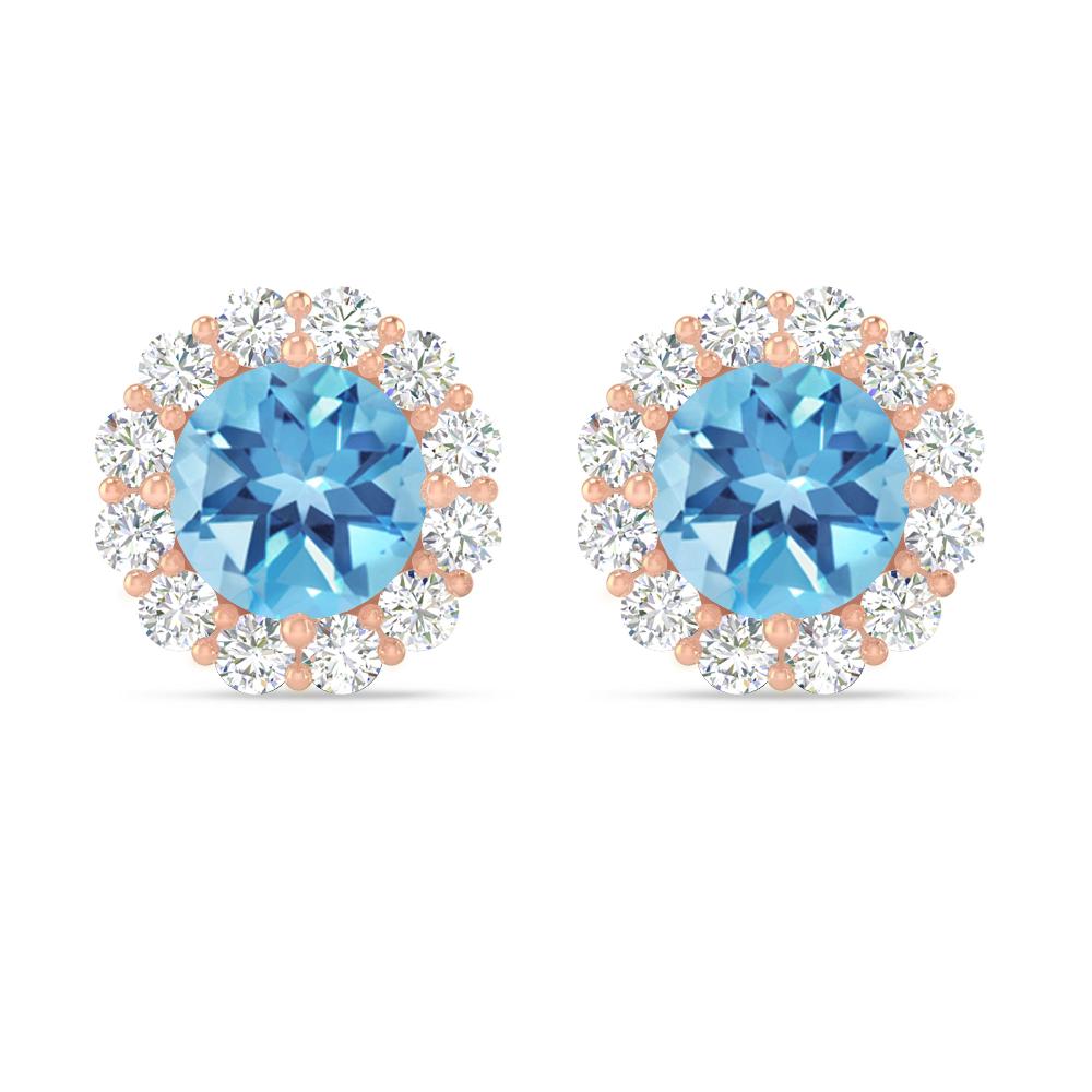 Rose Gold - Blue Topaz