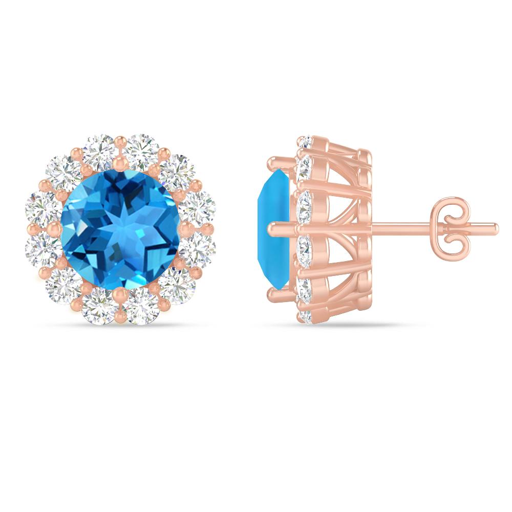 Rose Gold - Blue Topaz
