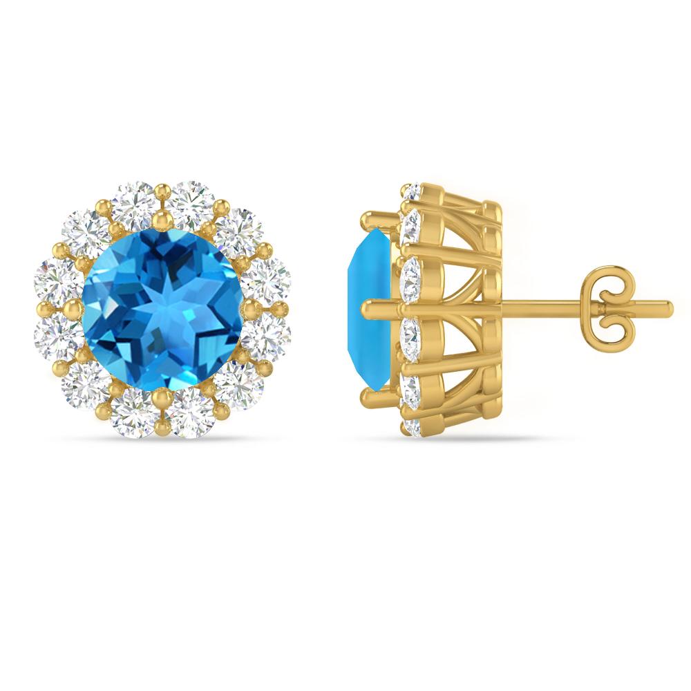 Yellow Gold - Blue Topaz