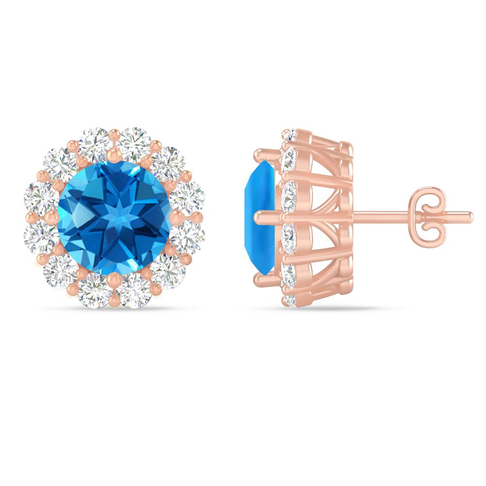 Rose Gold - Blue Topaz