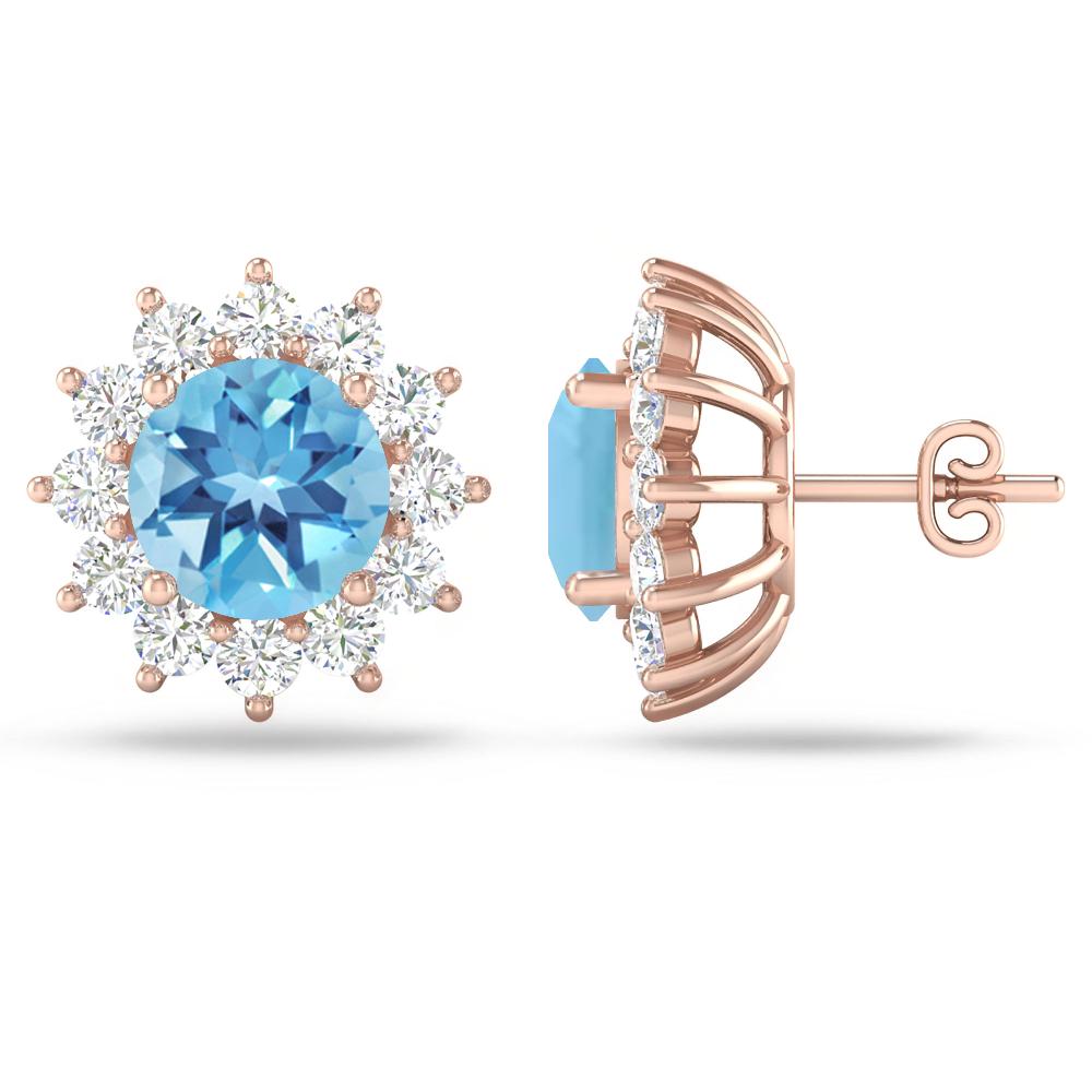 Rose Gold - Blue Topaz