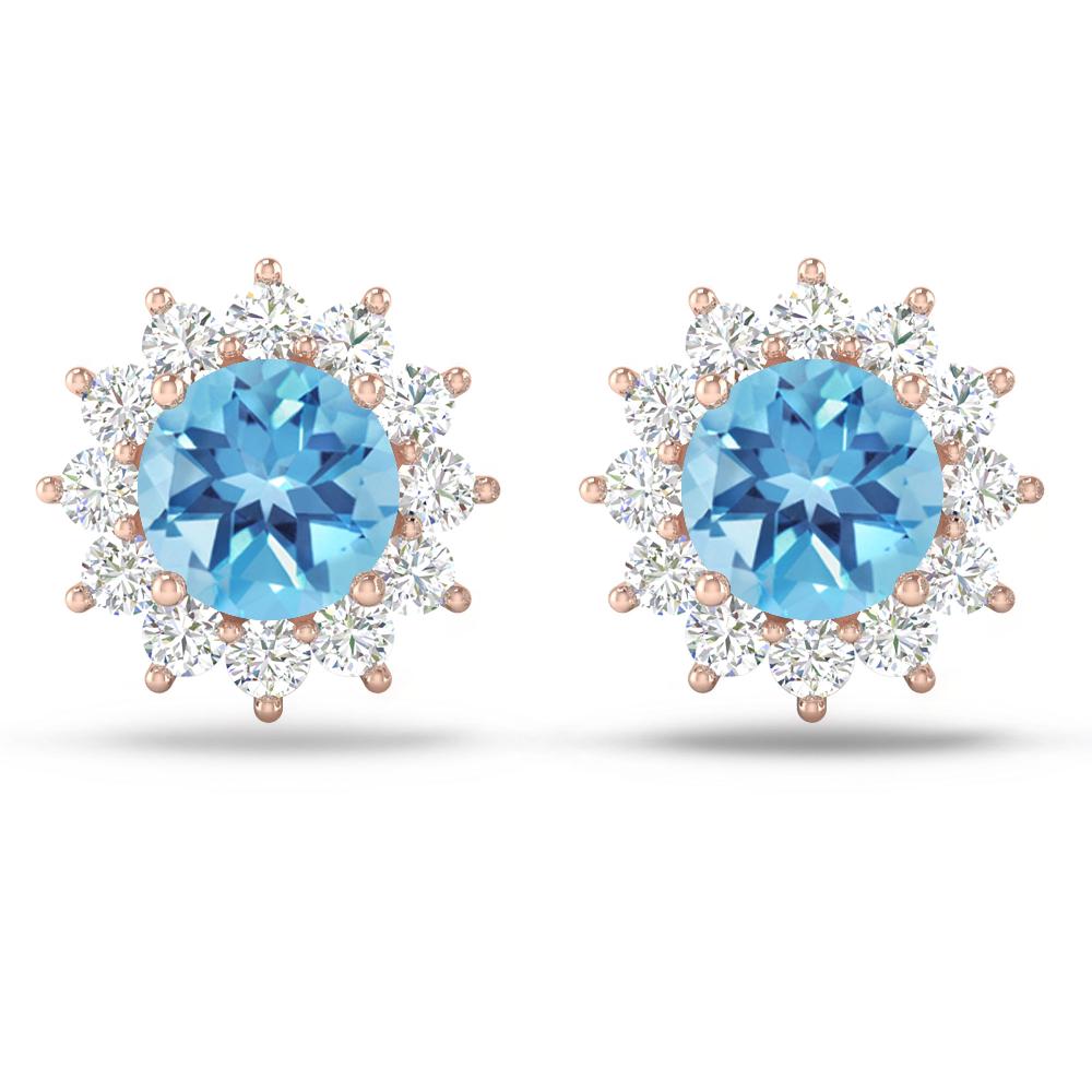 Rose Gold - Blue Topaz