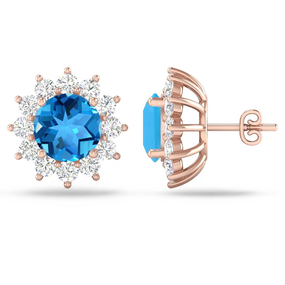 Rose Gold - Blue Topaz