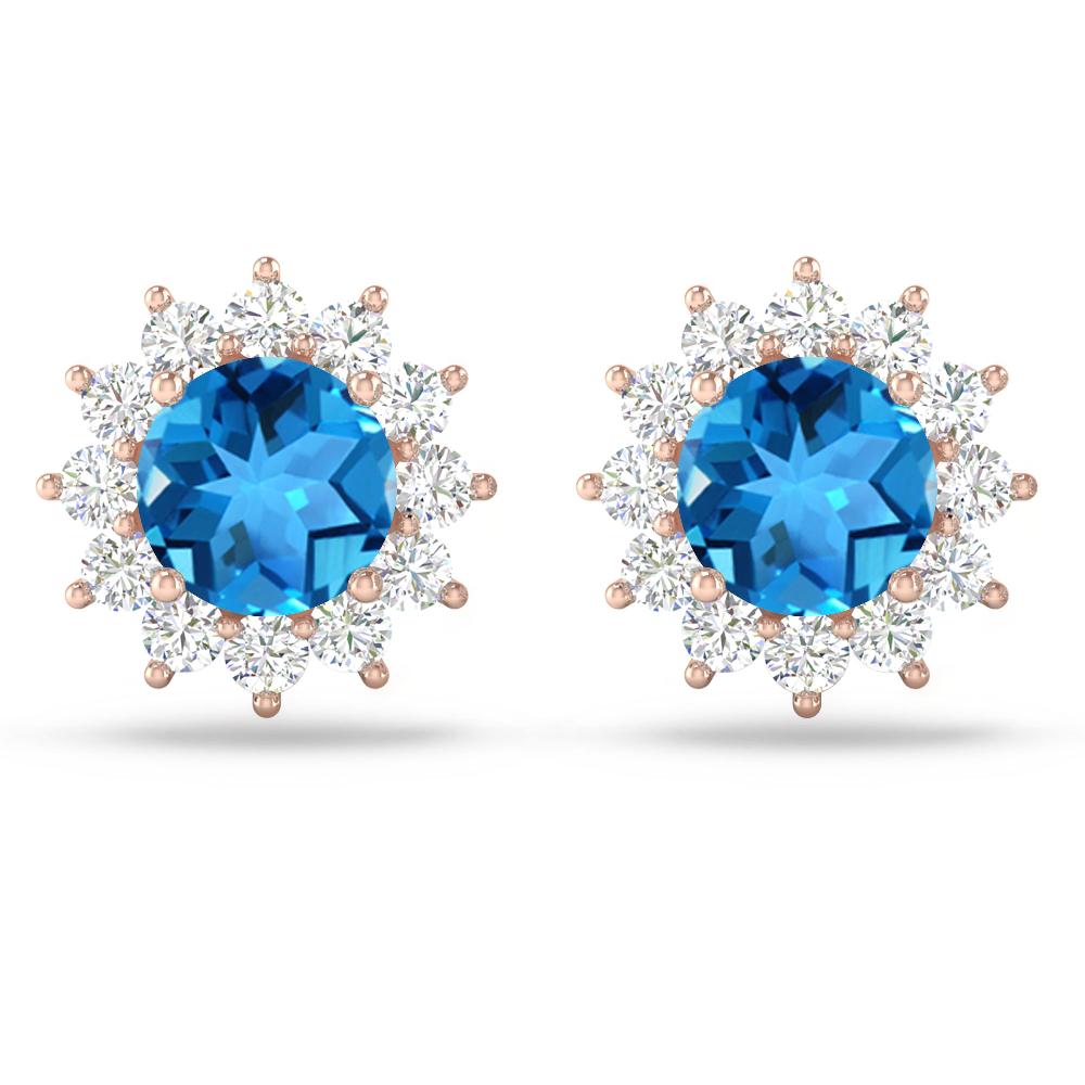 Rose Gold - Blue Topaz