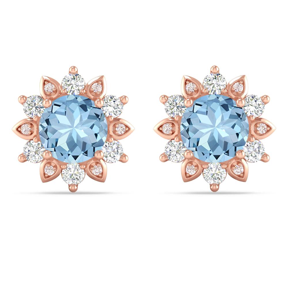 Rose Gold - Aquamarine