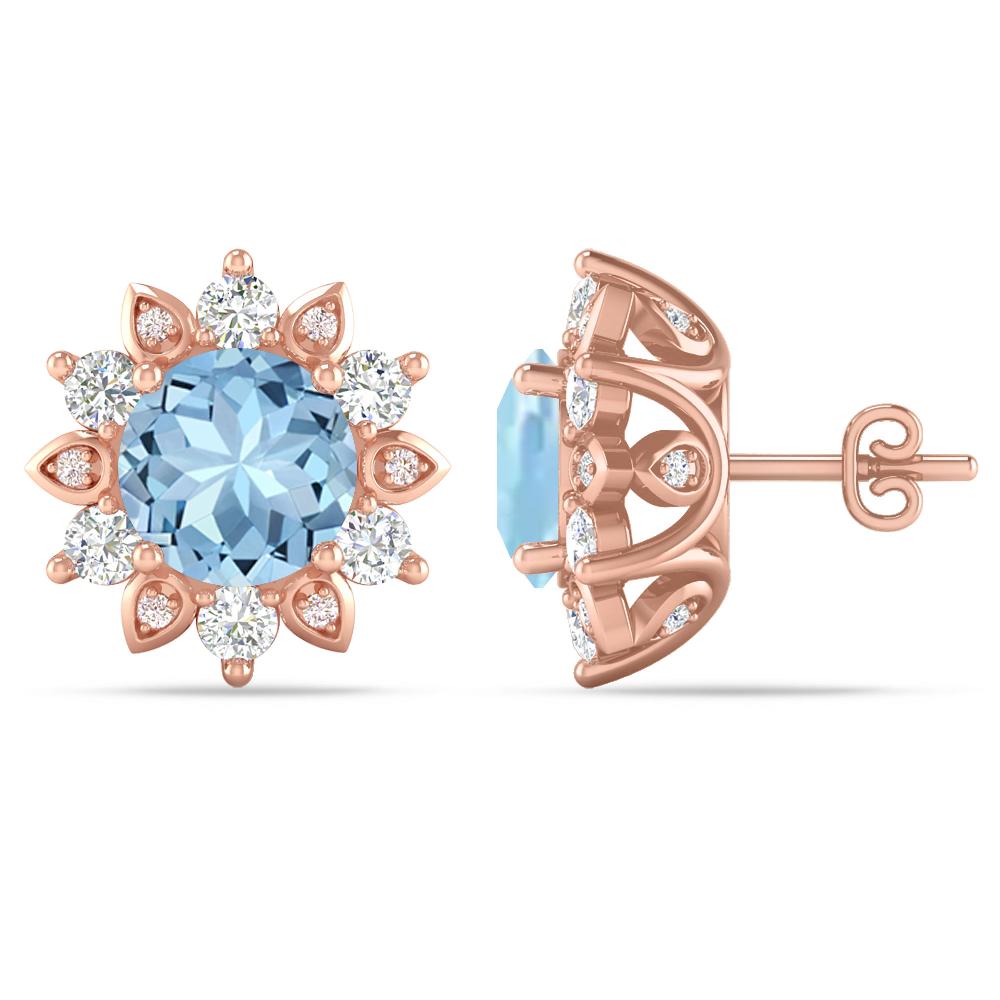 Rose Gold - Aquamarine