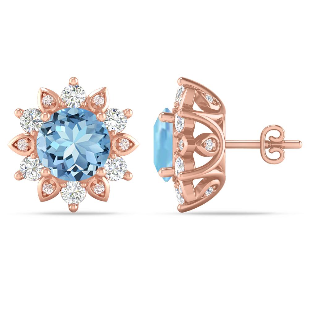 Rose Gold - Aquamarine