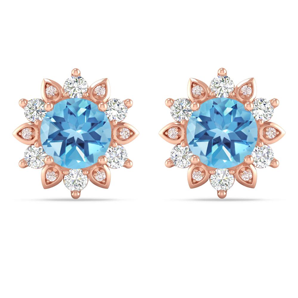 Rose Gold - Blue Topaz