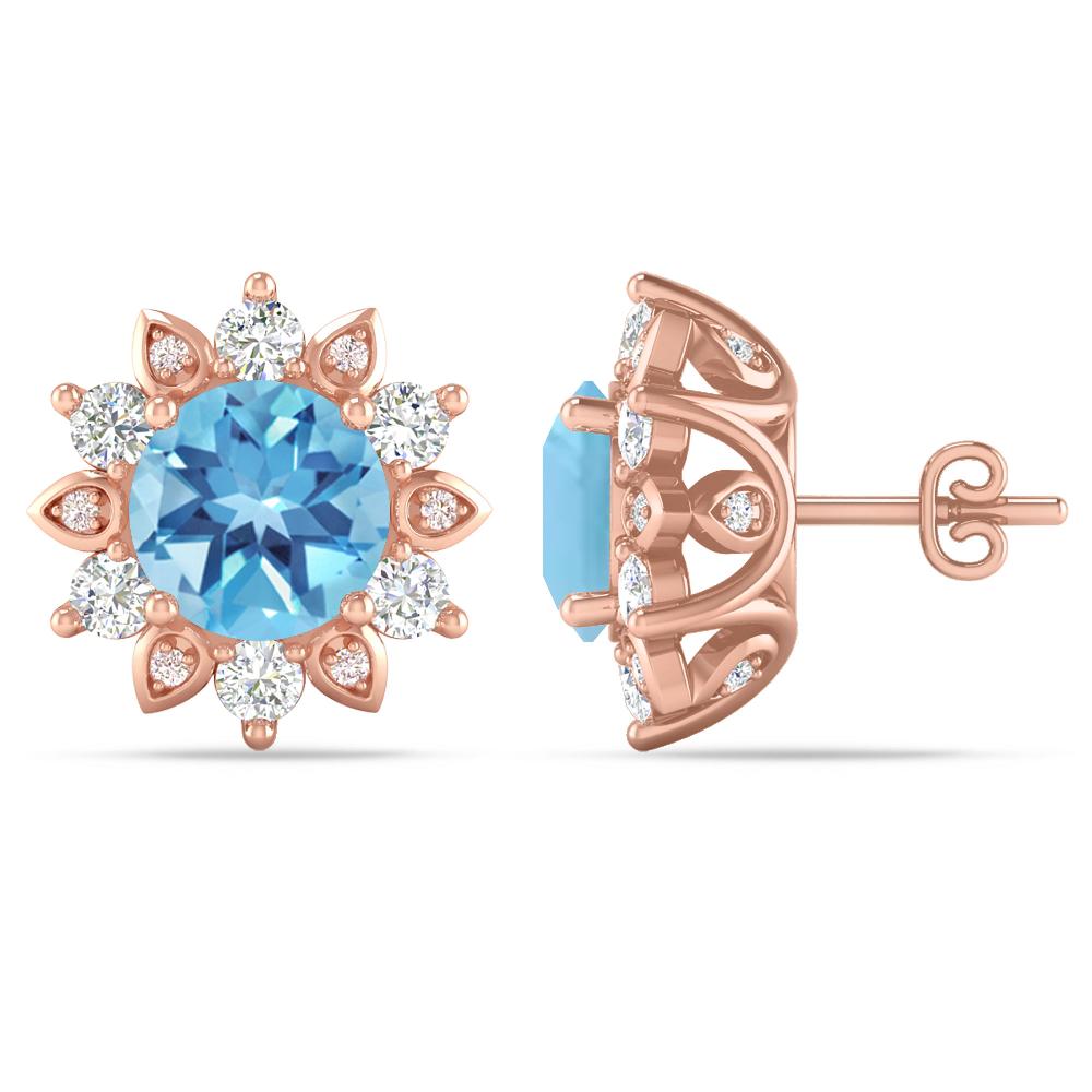 Rose Gold - Blue Topaz