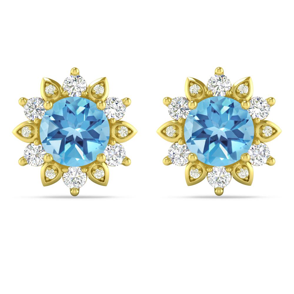 Yellow Gold - Blue Topaz