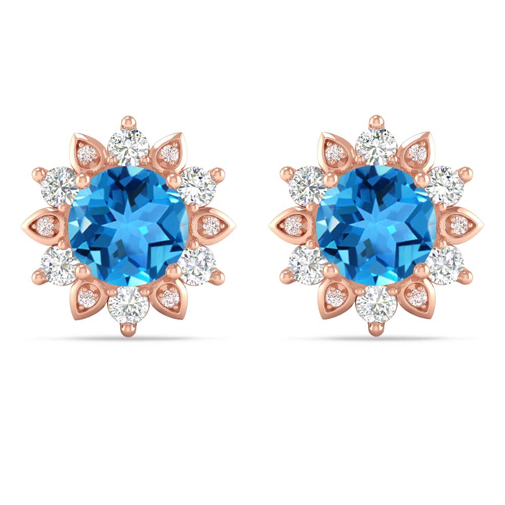 Rose Gold - Blue Topaz