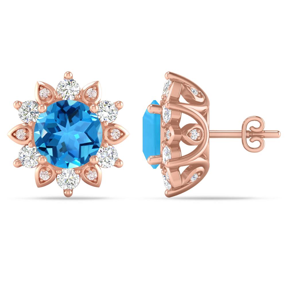 Rose Gold - Blue Topaz